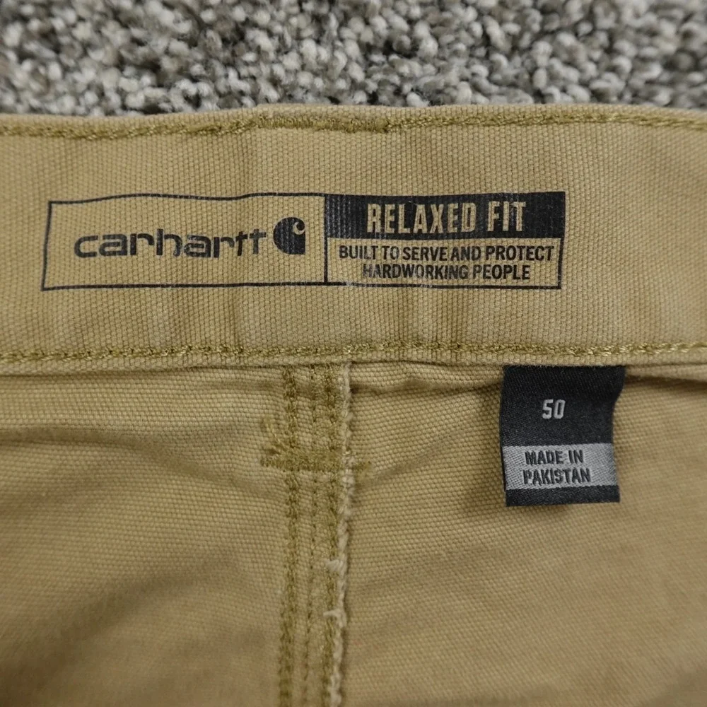 Carhartt‎ Shorts Mens 50 Brown Tan Rugged Flex Relaxed Canvas Cargo Work Stretch